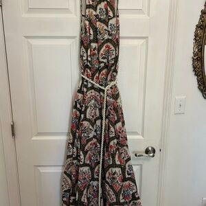 RHODE Black and White Halter Maxi Sundress